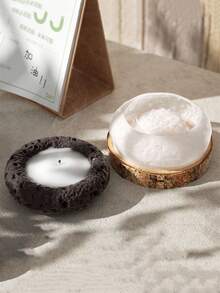 DIY Round Space Rock Storage Box Ashtray Concrete Gypsum Resin Mold Stone Texture Aromatherapy Candle Cup Silicone Mold Home Decoration Ornament - White Silicone Mold - View 4