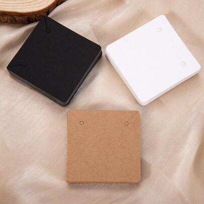 50张1.97x1.97英寸DIY珠宝展示卡，耳环项链包装标签，耳钉纸质挂卡，适用于珠宝和礼品包装