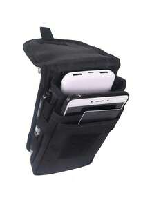 1PC Flip Up Large Screen Phone Bag, Casual Waist Bag, Pen Insertion Bag, Waist Hanging Bag - Black - View 1