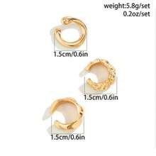 3pcs/Set Hip Hop Ear Clip C-Shape Clip Ear Cuff Earring Fake Cartilage Jewelry For Women Daily & Gift Occasions Valentine'S Day - 金色 - 查看 1