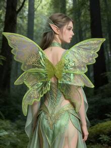 Cánh bướm in hoa, mạ vàng, kiểu cánh tiên, thích hợp cho lễ hội, tiệc tùng, cosplay, biểu diễn, chụp ảnh ngoài trời. Có các màu: Tím, Hồng, Xanh lá cây, Xanh dương, Đen, Bạc, Vàng. - Nhiều màu - Xem 15