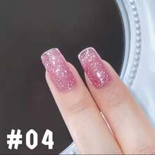 12毫升/瓶 2026新款派对薯片裂纹闪粉钻石亮片凝胶指甲油，美白，蓝色，粉色，超亮绿色，紫色闪粉，透明，适用于脚趾，UV灯，美甲沙龙用品 - 彩色 - 查看 20