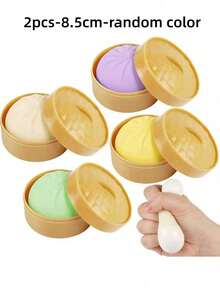 1/2/3/4pcs Dumpling Squeeze Toy, Dumpling Stress Ball, Steamed Bun Squeeze Toy Stress Ball, Adult Gift With Steamer - Multicolor - View 13
