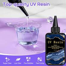 100g/200g/300g/400g UV Resin, Crystal Clear UV Glue - No Yellowing, Hard Type, Low Viscosity And Low Shrinkage, For Jewelry Making, DIY Crafts, Casting, UV Curing Epoxy Resin - Multicolor - View 8