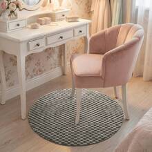 1pc Luxury Bubble Textured Round Plush Carpet, High Density Non-Slip Round Rug, Suitable For Master Bedroom, Living Room, Patio, Balcony, Entryway, Study, Pet-Friendly Mat Designed For Cat/Dog Play Area, Modern Design Creates Ambiance, Machine Washable - Grey - View 3