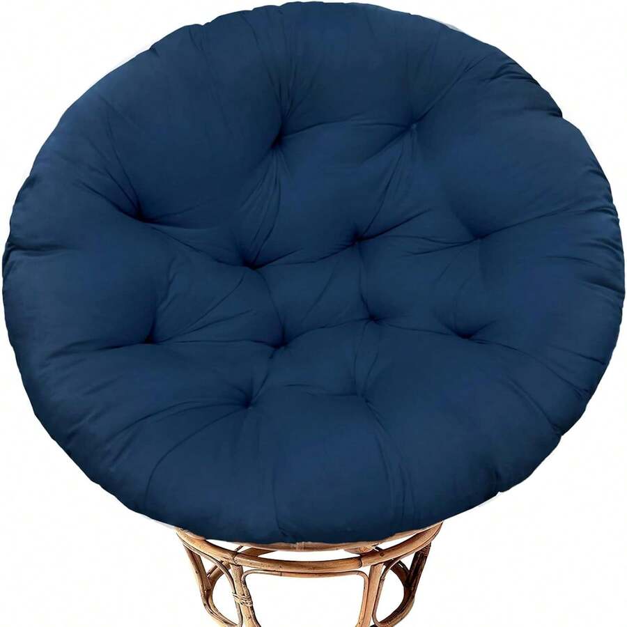 43*43in Round Chair Cushion, Thickened Soft Egg Chair Cushions Replacement, Hanging Swing Seat Pads For Outdoor Indoor Garden Patio (Without Seats) - Navy Blue - View 1