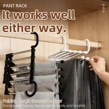 ZHGEE Space-Saving Stainless Steel Multi-Layer Pants Hanger - Foldable & Adjustable, Perfect For Closet Organization Closet For Clothes Hangers For Pants - Multicolor - View 9