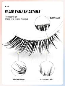 Asiteo 5 Pairs New Clear Band Cat Eye Lashes 3D Faux Mink Eyelashes,Winged End Eye , Delicate Makeup False Lashes Look , Soft Natural Long ,Suitable For Daily&Party/Travel,Full Strip Lashes, Strip Lashes, Lashes, Eyelashes, Fake Lashes - Cat Eye Lashes - View 3