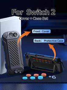 2 件套保护壳及保护套，防摔超薄 PC+TPU 握把外壳，带可折叠 Joy-Con 支架，180° 旋转，无缝对接，精准开孔，防滑人体工学摇杆帽，便携式游戏收纳包，含摇杆帽，绝佳节日礼物，Switch 2 配件，Switch 配件 - 彩色 - 查看 20