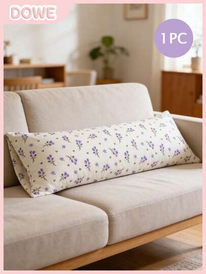 1pc Floral Print Long Pillow Case - Lightweight Breathable Decorative Pillow Cover, Romantic Theme Bed/Sofa Throw Pillow Sham, Elegant Bedroom Sofa Cushion Cover