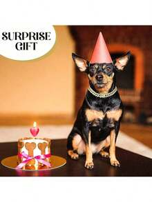 1Pc Dog Chain Collar Shiny Rhinestone Dog Necklace Hip Hop Style Dog Cuban Chain Gold Dog Necklace Big Chain Link Chain Cat Collar All Diamond Fashionable Pet Collar - Gold - View 4