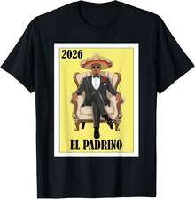 1Pc Camiseta Divertida de  Mexicano Propuesta de Padrino 2026 Camiseta para Mujeres, Camiseta para Hombres, Estilo Unisex, Camiseta Deportiva, Camiseta de Fiesta, Camiseta de Regalo, Talla S-4XL, 100% algodón, Negra - Negro - Ver 10