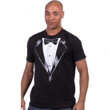 Tuxedo T-Shirt | Classic Party Humor Vintage Funny Tux Tee Joke Concert Festival Shirt For Men Women - 黑色 - 查看 2