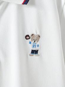 Boys' Casual Short Sleeve Polo Shirt, Summer - White - View 4