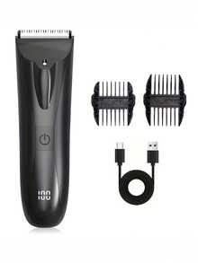 MIGUAN 男士电动理发器，黑色，USB充电式，配备500mAh电池，适用于腿部、手臂和胡须修剪 - 完美的节日礼物，理容修剪器 | 时尚理容 | USB充电，身体理容器 - 黑色 - 查看 10