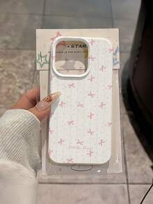 1个米色皮革纹理手机壳，饰有星星、蕾丝和蝴蝶结图案，TPU材质，适合作为节日礼物，兼容苹果iPhone Xs/Xs Max/Xr/11/12/13/14/15/16 Pro/Pro Max/14/15/16 Plus/17，男女通用 - 彩色 - 查看 4