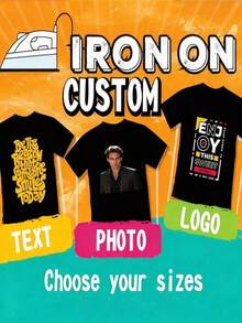 2-10 Inch Customized Photo And Text DTF Apparel, Customizable Photo And Text DIY Heat Transfer, Customized Heat Transfer Sticker, Customized Heat Transfer, Heat Transfer Sticker For T-Shirts, Customized DTF Heat Transfer Decal, Customized Photo And Name Heat Sublimation Printing, Chest Logo Heat Transfer Sticker - Multicolor - View 2