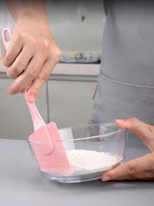 3 piezas Brocha de silicona y espátula, espátula de crema rosa, para hornear y volver al colegio - Rosa - Ver 5