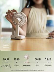 ViSSKO 5-Speed Retro Desk Fan | Unique Natural Wind Mode Simulates Outdoor Feeling, Adjustable Tilt Angle, Quiet Operation 0.2-0.9A, A Silent & Cooling Companion For Study Room & Office - Multicolor - View 9