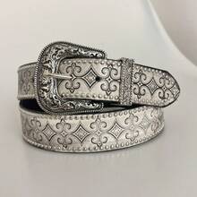 1 Piece Y2k American Retro Punk Style Wide Belt Women's Eyelet Rivet Multi-Hole Design Belt Decorative Versatile - B款 - 查看 7