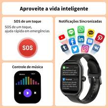 Smartwatch With HD AMOLED Screen, NFC, GPS, And Waterproof Display (2.01 Inches). - Black - View 6