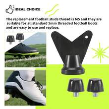 12 PCS Football Boot Spikes Professional Soccer Boot Cleats M5 Replacement Studs With Wrench Track Shoes Spikes 10mm - 1PC - 查看 6