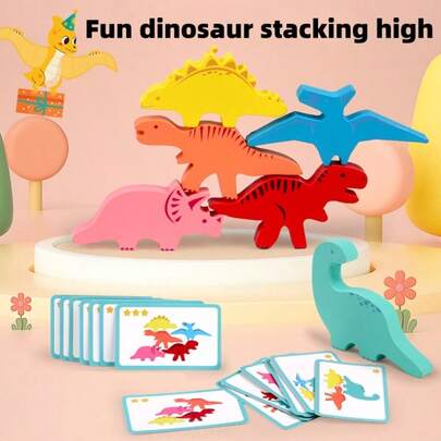 Barnens roliga dinosauriestaplingsleksak Färgkort Mönsterigenkänning Gränsöverskridande babystaplingsmusikspel Staplingsmusik Byggklossar Barnleksaker Pussel Kvinnors intelligensutveckling Pojkar Brainstorming Tyrannosaurus Rex Dinosauriebalans Staplingshöjd Matchande Frågekort Rolig Utmaning Förälder Barn Interaktivt Brädspel
