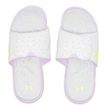 Under Armour 女士拖鞋/凉鞋，轻便拖鞋，UA W Ignite Pro SL 舒适轻便户外运动休闲鞋 3026027-102 - 白色/淺紫色 - 查看 5