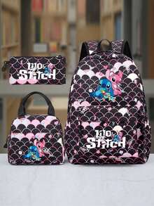 3pcs Women's Fashion Embroidered Backpack Set, Made Of Nylon Material With Adjustable Shoulder Strap And Zipper Closure, Includes Laptop Compartment, Handbag And Pencil Case, Lightweight Large Capacity, Washable, Suitable For Daily Commute, School, Travel - Multicolor - View 15