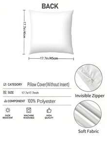 1PC 17.7 X 17.7 Inch Single-Sided Throw Pillowcase, 2D Printed Screaming Goat Pattern, Modern Style, Zip Closure. For Use With Plain Print Design, No Embroidery, No Insert Included. Room Decor Room Essentials Decirations For Bedroom Funny Gifts Spring Home Decor - Black - View 8
