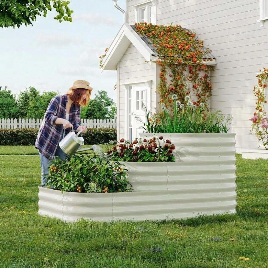 Galvanized Steel Raised Garden Bed Kit, 30" Deep Root Planter Box for Vegetables, Herbs & Flowers, Easy Assembly, 5 x 3.5 x 2.5 Ft, Green - Verde - Ver 1