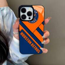 Funda para teléfono inspirada en los Houston Astros compatible con  17,  16 Pro Max,  15 Pro Max,  13 y  12 Diseño atrevido para fanáticos de los deportes Regalo impermeable, a prueba de golpes y elegante para seguidores del equipo y ocasiones especiales - Negro - Ver 3