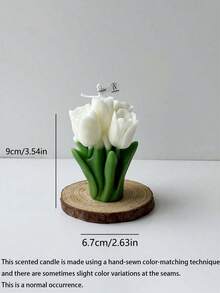 1支郁金香花束造型香氛蜡烛，持久燃烧，无烟，营造浪漫氛围，适用于情人节、周年纪念日、婚礼、生日派对、烛光晚餐、家居装饰，多种颜色可选。 - 彩色 - 查看 14