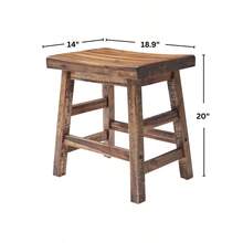 Durango 20Inch Tall Industrial Wood Dining Stool Table Or Extra Seat Unique Rustic Industrial Style And Comfort Farmhouse, Solid Wood Furniture - SingleUnit20DiningHe - View 5