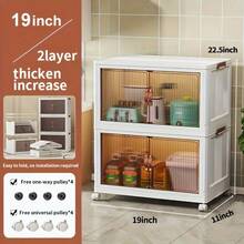 28inch 600Qt Stackable Storage Bins With Lid, Extra Large Closet Organizer Collapsible Drawer Boxes With Wheels, Folding Plastic Cabinet Containers For Home Kitchen Room Organization, 1/2/3/4/5Pack - 白色 - 查看 22