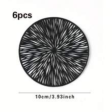 6 Piezas Posavasos con Patrón Explosión Resistentes al Calor |   Tapetes de Mesa para Hogar Restaurante Comidas Festivas |   Protector de Tazas - negro - Ver 13