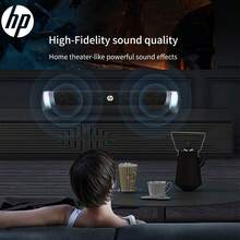 惠普兼容有线扬声器，具备360度环绕立体声和RGB灯光效果，水滴形设计增强声音传输。 - 黑色3.5mm+USB - 查看 2