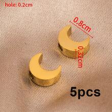 5pcs Stainless Steel Smooth Moon Shaped Beads, Suitable For Beading Or Making Jewelry Pendants DIY Craft Supplies - Stainless Steel Moon Beads - View 10