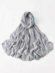 1 Stück Damen Einfarbiger Chiffon Hijab mit Kettenkante, leicht & atmungsaktiv, Kopftuch mit metallischer Kontrastfarbe-Kette, vielseitig & UV-schützend, geeignet für den täglichen Gebrauch - Verschiedenfarbig - Übersicht 23