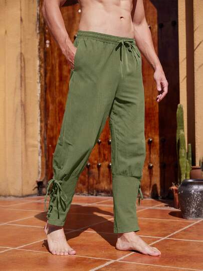 Men's Casual Pants With Medieval Drawstring Tie, Carnival Costume, Great Gift For Friends And Family