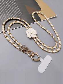 Long Floral Leather Lanyard Strap, Sturdy Camera Neck Strap, Crossbody Phone Holder, Anti-Lost Outdoor Accessory - Multicolor - View 5