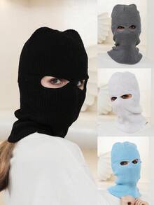 1pc Unisex Halloween Personalized Knitted Balaclava Neck Warmer Ski Mask, Funny Little Devil Design Covering Head Except Eyes, For Winter - A - View 9