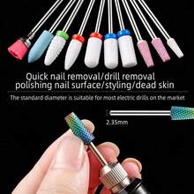 30pcs Ceramic Diamond Nail Drill Bit Set - Tungsten Carbide Cuticle Remover, Suitable For Acrylic, Gel Manicure, Pedicure, Home Salon Use - Multicolor - View 4