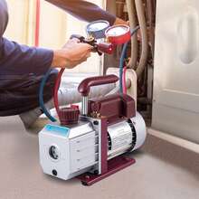 Vacuum Pump 4.5CFM Vacuum Pump HVAC Single-Stage Rotary Vane Vacuum Pump 1/3HP 5PA Ultimate Air Conditioning Refrigerant Vacuum Pump - Red - View 9