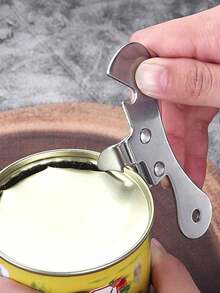 1/2 piezas Abrelatas manual de acero inoxidable estilo japonés, herramienta de cocina multifuncional para uso doméstico y al aire libre - Plateado - Ver 16