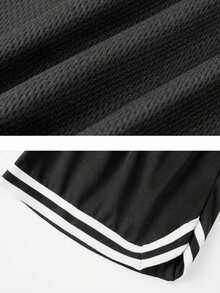 Shorts de basket-ball sport décontracté en maille pour hommes, shorts extérieurs à séchage rapide et élastique à la mode pour hommes et femmes - Noir - Voir 6