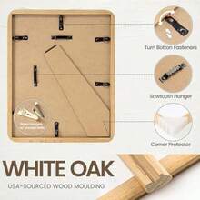 Picture Frames Set 4x6 Picture Frame USA-Sourced  Oak Wood Poto Frame Wit Tempered Glass Anrafted Rounded Corner 4 X 6 Wooden Frame Matted To 3.5x5 Potos  Or Tabletop Display - Gỗ sồi nguồn gốc từ Hoa Kỳ - Xem 5