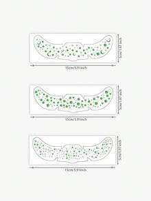 1 Set St. Patrick's Day Face Tattoos, Irish Festival Party Makeup Stickers, Green Clover & Star Waterproof Face Decals - Green - View 5