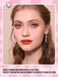 Misslyn -Makeup Brush, Long Lasting Colour Saturation, EASY & ACCURATE APPLICATION, Contour Brush, Blush Brush, Powder Brush, Makeup Brush, Cosmetic Brush, Foundation Brush, Foundation Brush, Makeup Brush, Cosmetic Brush, Premium Makeup Brush For Liquid - Pink - View 4