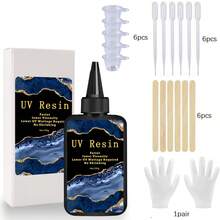 100g/200g/300g/400g UV Resin, Crystal Clear UV Glue - No Yellowing, Hard Type, Low Viscosity And Low Shrinkage, For Jewelry Making, DIY Crafts, Casting, UV Curing Epoxy Resin - Multicolor - View 15